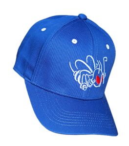 Custom golf hats front blue