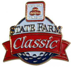 Custom lapel pin state farm raised