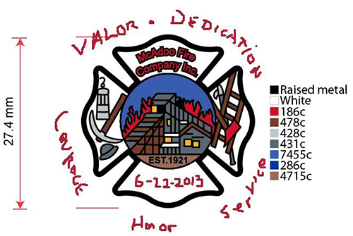 McAdoo Fire Company-lapel pin map