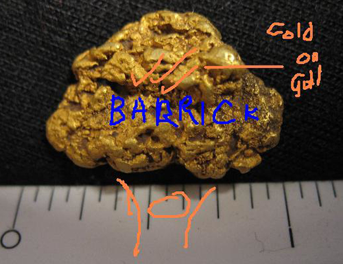 Custom Golf Hat Clip Process - This image was sent to us by a client for us to turn into hat clip with ball marker. This image shows a nugget of gold.