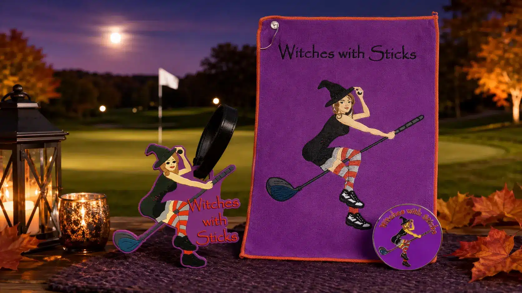 Witches With Sticks Halloween Golf Theme