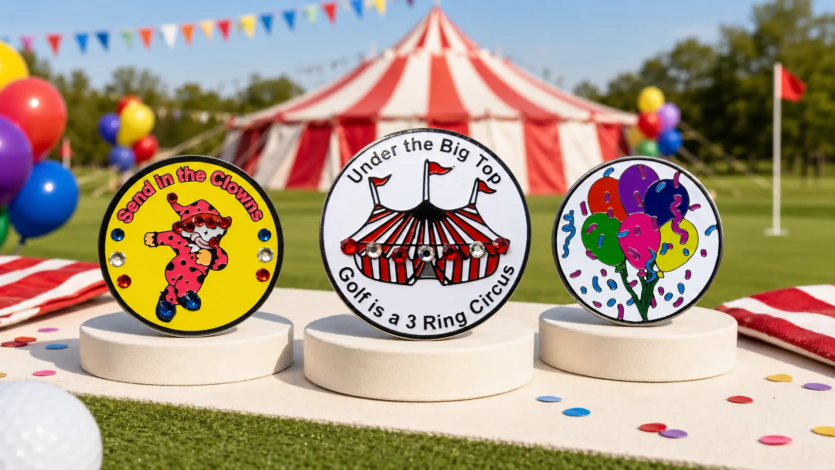 carnival golf ball marker display