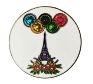 Custom Golf Ball Marker Paris Summer Olympics Themed With Crystals