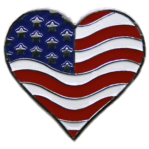 USA Heart Shaped Flag ball marker