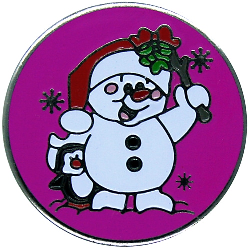 Mistletoe Snowman Golf Ball Marker