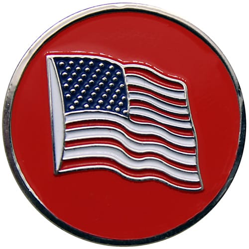 USA Red Waving Flag ball marker