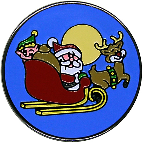 Santa Sleigh Golf Ball Marker