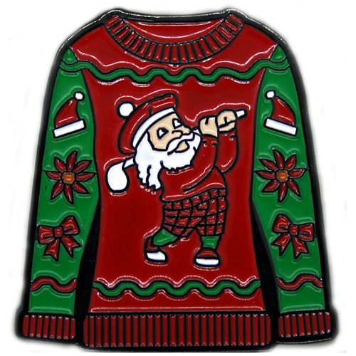 Golf Santa Ugly Sweater ball marker
