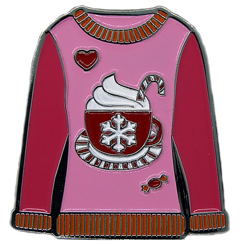 Hot Chocolate Ugly Sweater Golf Ball Marker