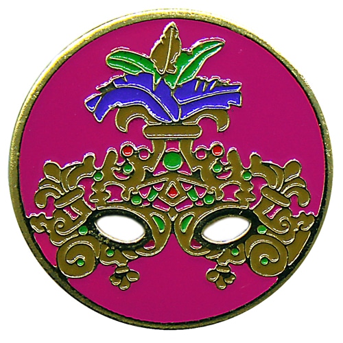 Elaborate Pink Mask Golf Ball Marker