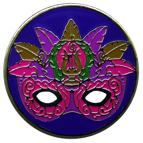 Elaborate Purple Mask Golf Ball Marker