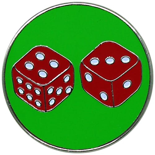 Hot Dice Golf Ball Marker