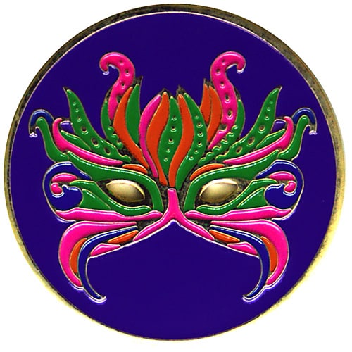 Traditional Purple Mask Golf Ball Marker