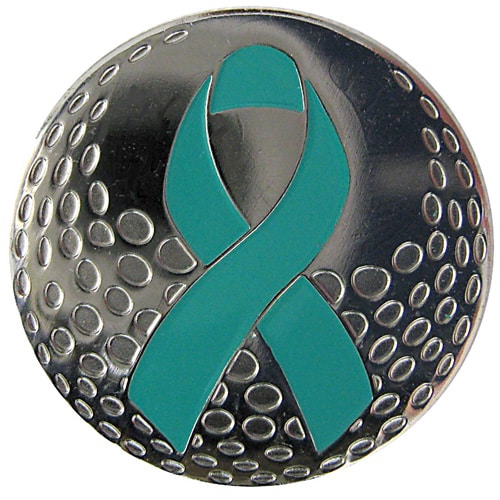 Teal Ribbon Golf Ball Marker