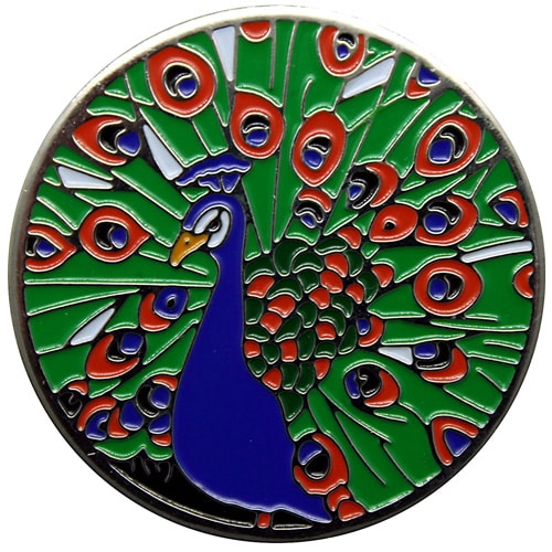 Awesome Peacock Golf Ball Marker