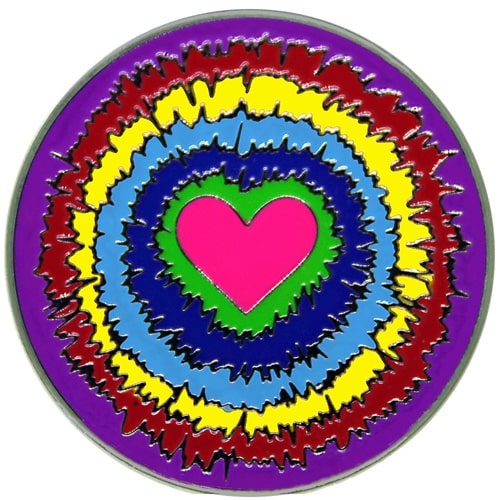 Kaleidoscope Peace Love Golf Ball Marker