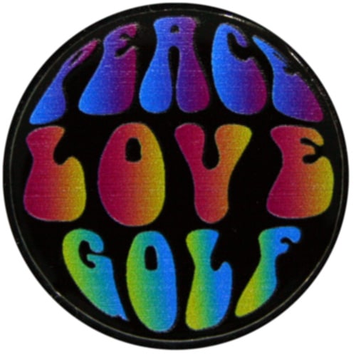 Peace Love Golf (Black Bg) Ball Marker