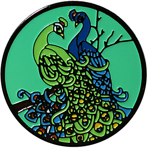 Peacock Love (Aqua) Golf Ball Marker