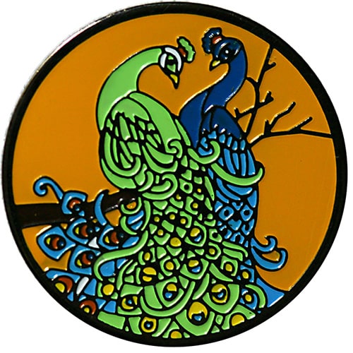 Peacock Love (Gold) Golf Ball Marker