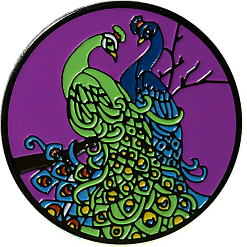 Peacock Love (Purple) Golf Ball Marker