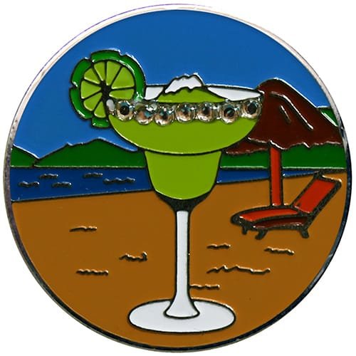 Margarita golf ball marker with Swarovski crystals