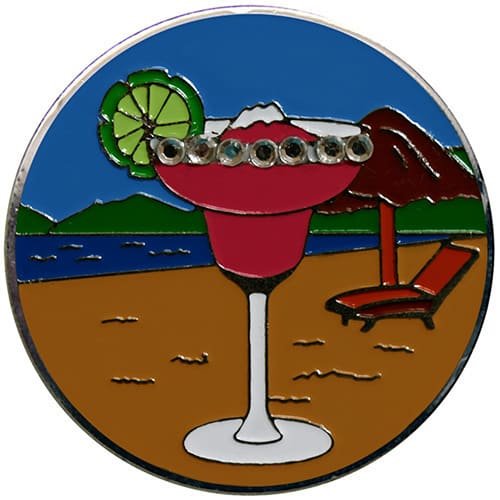 Pink Margarita golf ball marker with Swarovsk crystals