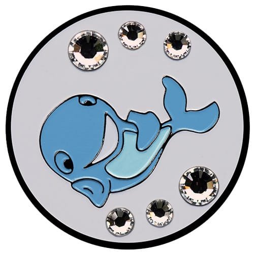 Whale Golf Ball marker with Swarovski crystals