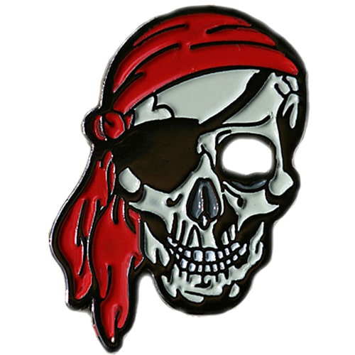 Skull Red Bandana Pirate Ball Marker