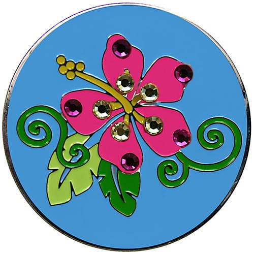 Swarovski Hibiscus golf ball marker