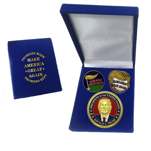 Trump Commemorative Challenge Coin Set