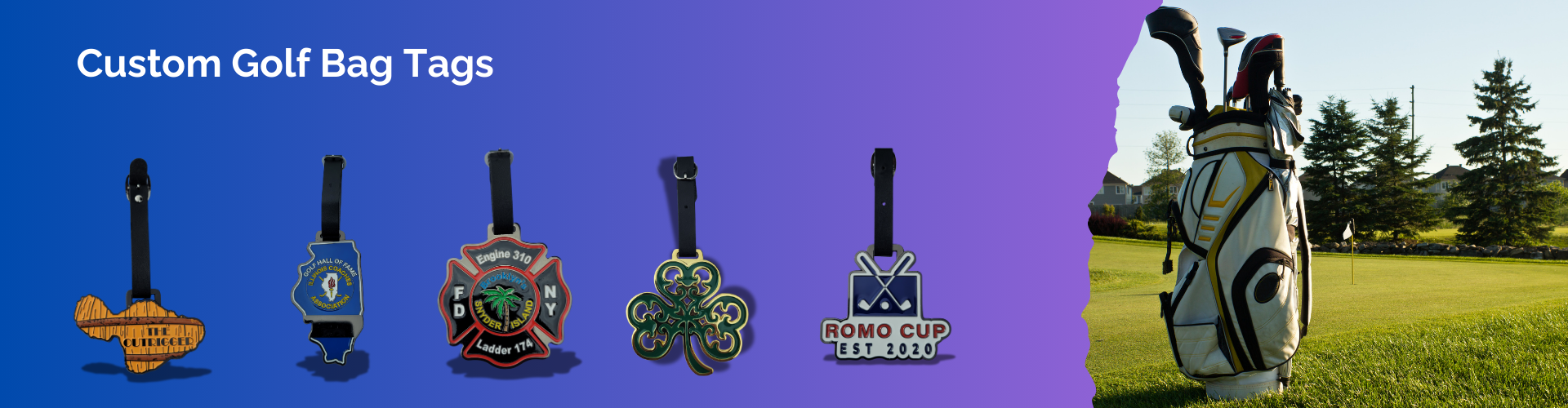 Custom golf Bag Tags Banner Image