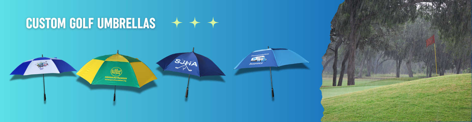 Custom Golf Umbrellas Banner