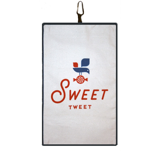 Sweet Tweet Waffle Weave with Carabiner Custom Golf Towel