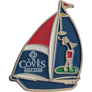 Sail Boat Shaped Ball Marker For The Coves Country Club