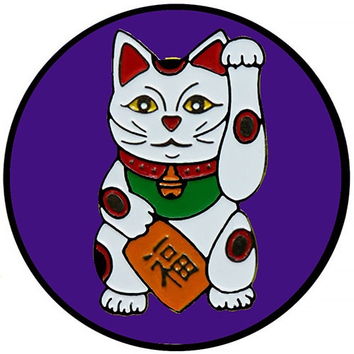 Lucky Chinese Cat Purple ball marker