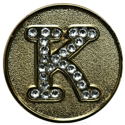 Swarovski Initial K ball marker