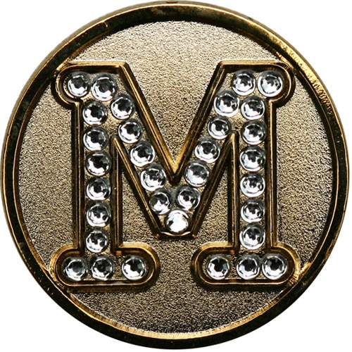 Swarovski Initial M ball marker