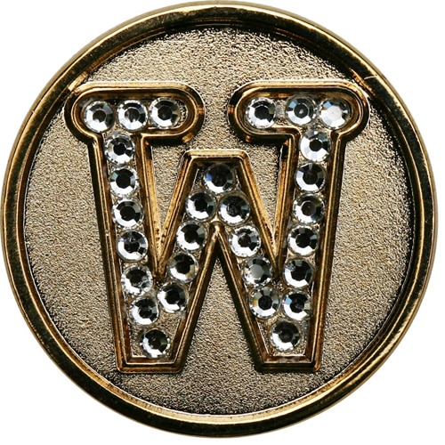 Swarovski Initial W golf ball marker