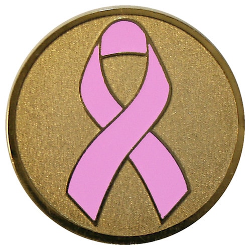 Pink Ribbon Gold golf ball marker