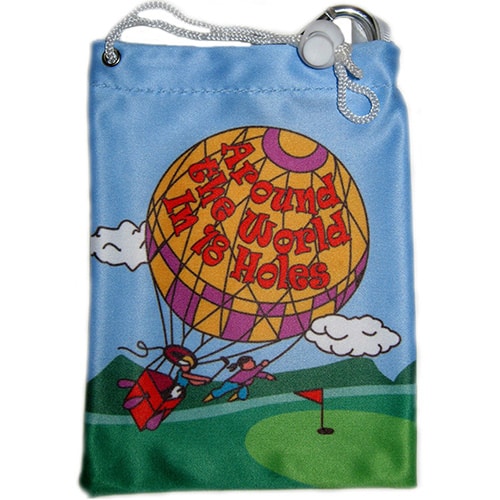 Around the World in 18 Holes golf tee bag