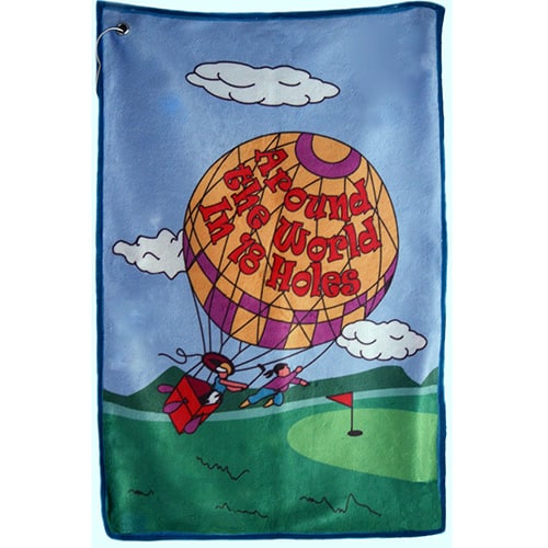 Around the World in 18 Holes golf towel