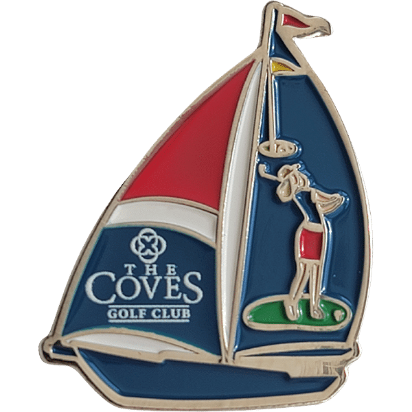 Sailboat Shaped Golf Ball Marker Custom Made