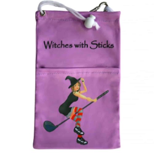 Witches with Sticks with pocket golf tee bag