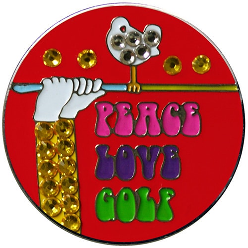 Swarovski Birdie Peace Love Golf ball marker
