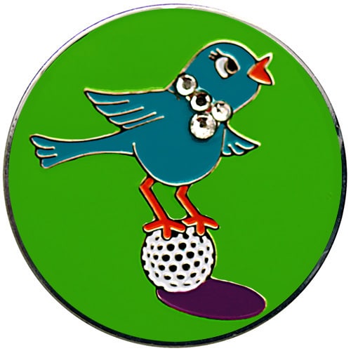 Swarovski Blue Birdie ball marker