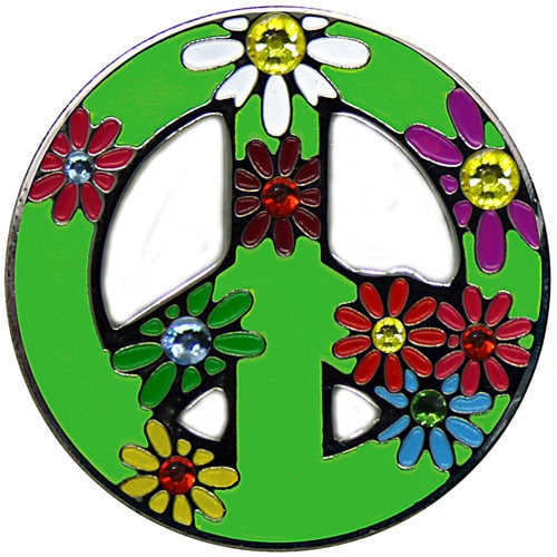 Swarovski Peace Love Golf Green ball marker