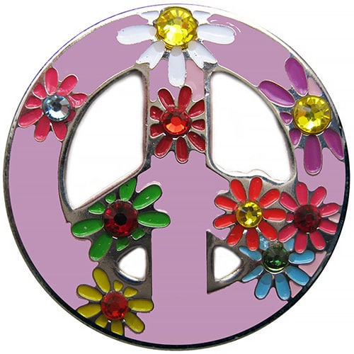 Swarovski Peace Love Golf ball marker