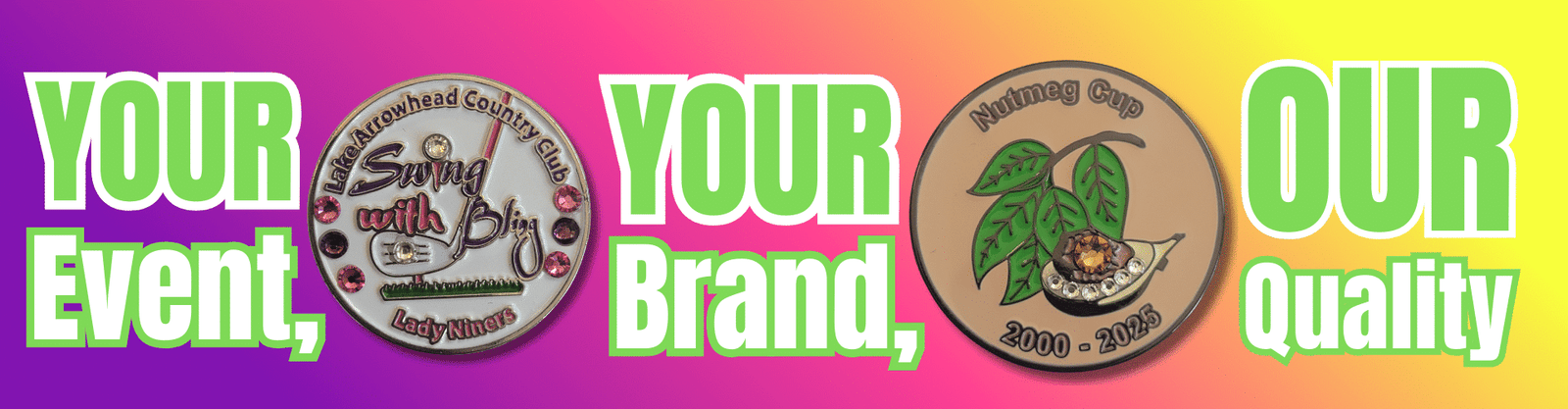 Custom Golf Ball Markers Swarovski Banner