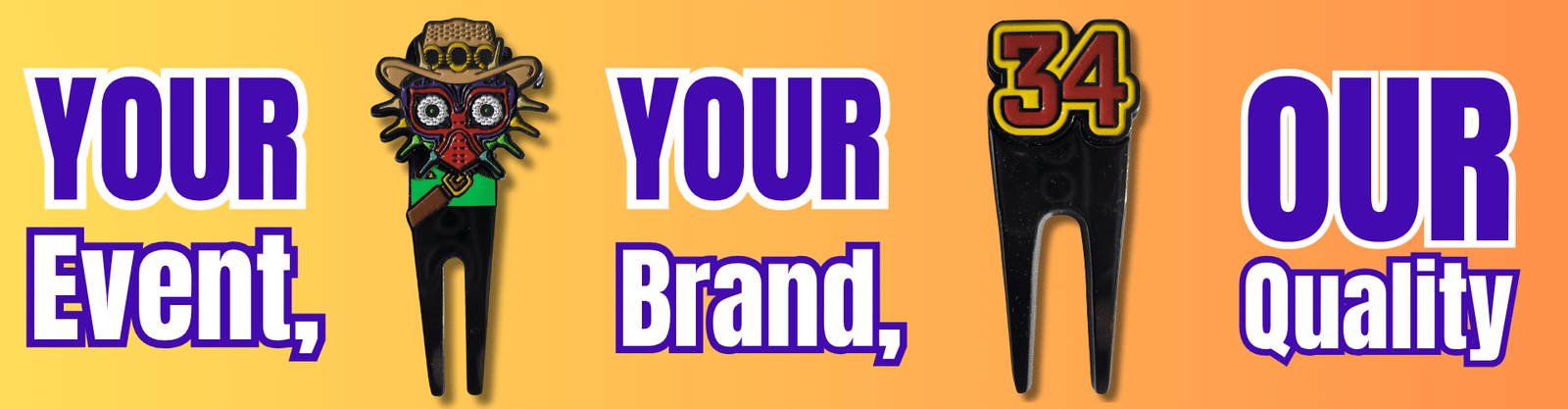 Custom Golf Divot Tools Banner