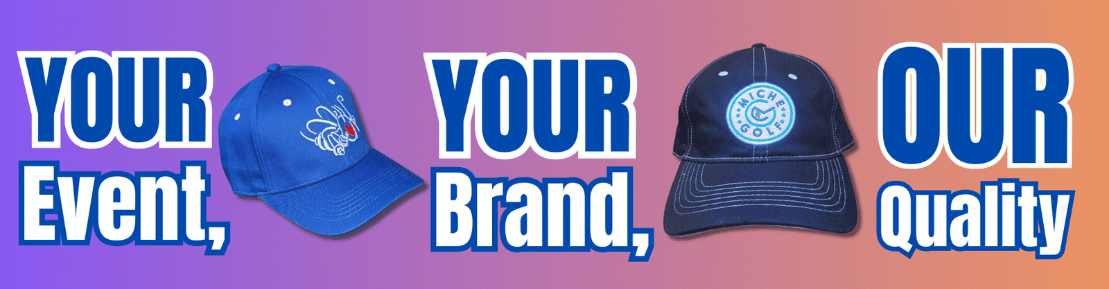 Custom Golf Hats Banner